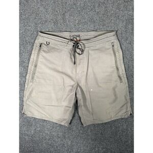 Roark Layover Trail Shorts 2.0 Mens 34 Gray Hiking Travel Zip Pockets Stretch 8"